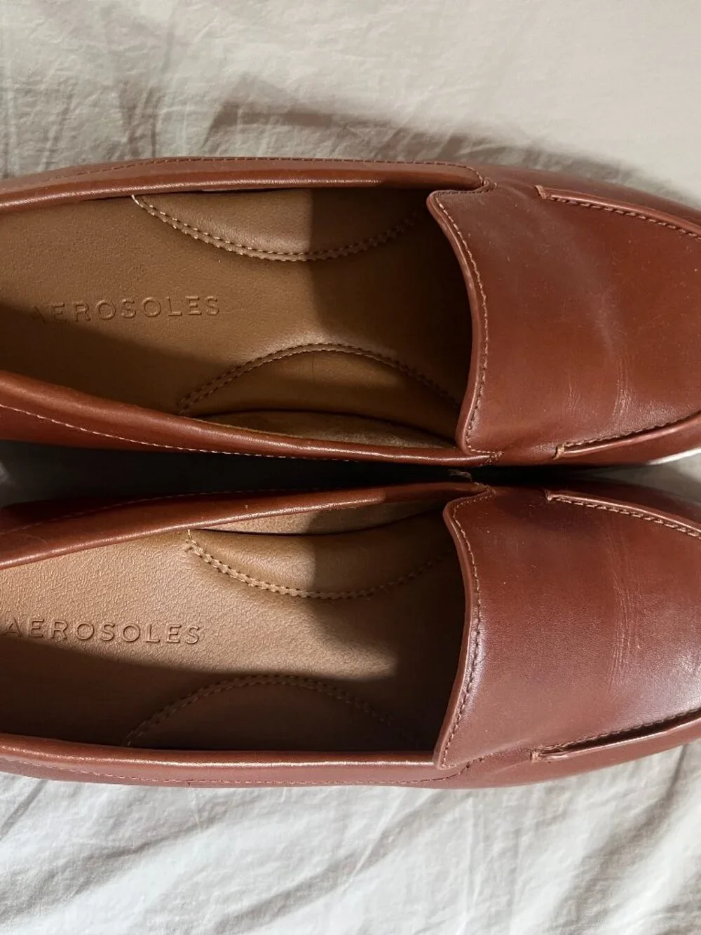 Aerosoles Pointed Toe Caramel Brown Loafers - Womens Size 8